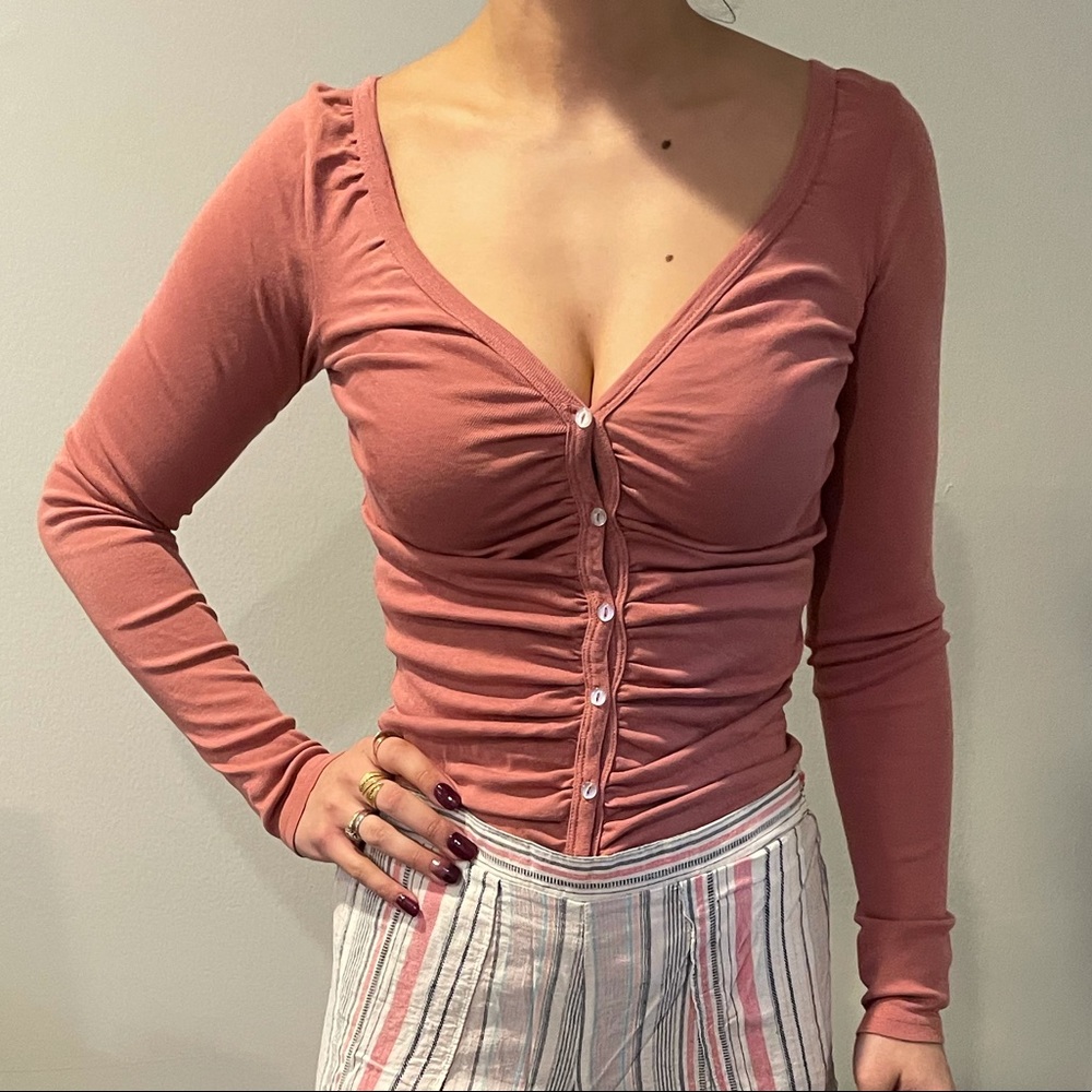 Mauve ruched top